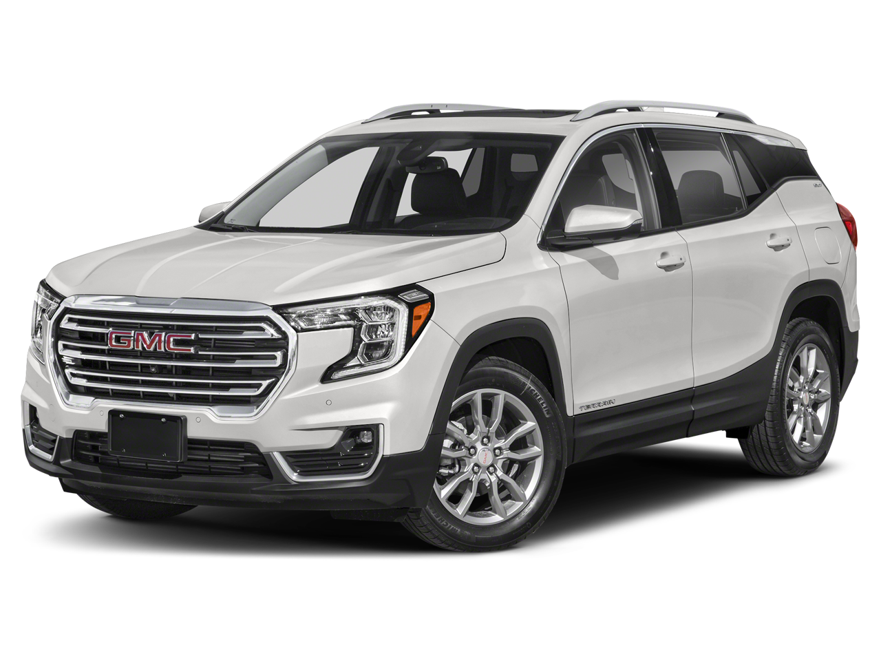 2022 GMC Terrain SLE in Summit White — front three-quarter view