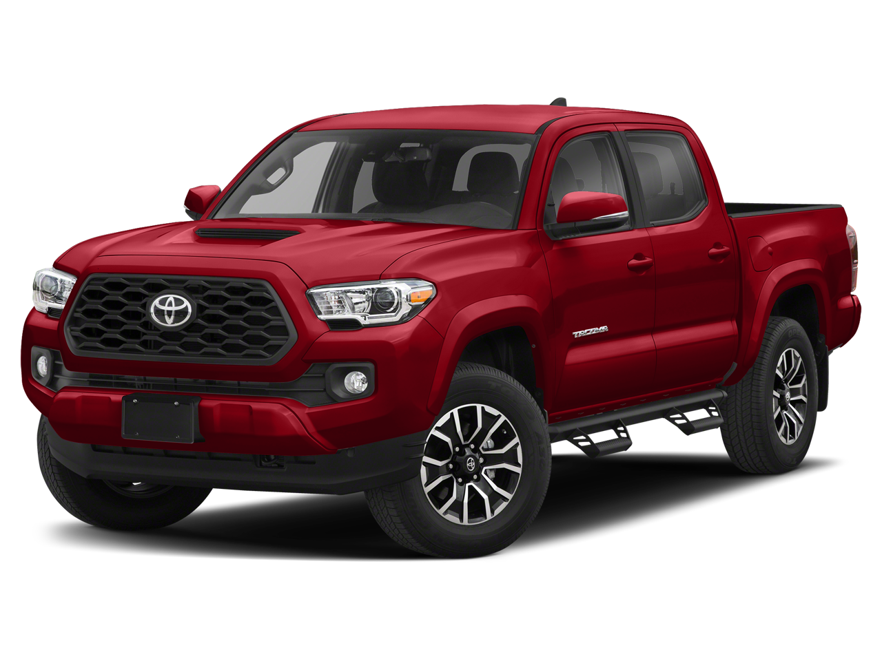 2023 Toyota Tacoma TRD Sport V6 in Barcelona Red Metallic — front three-quarter view