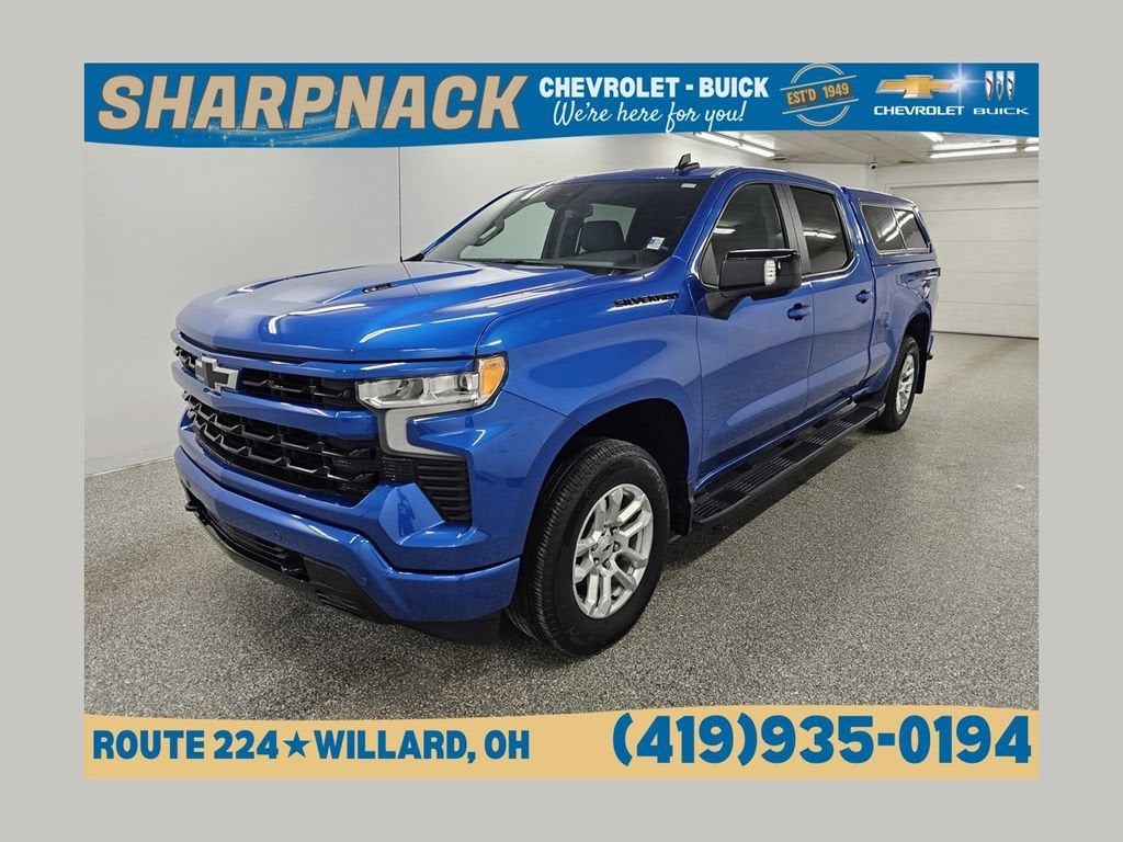 2024 Chevrolet Silverado 1500 RST in Glacier Blue Metallic — front three-quarter view