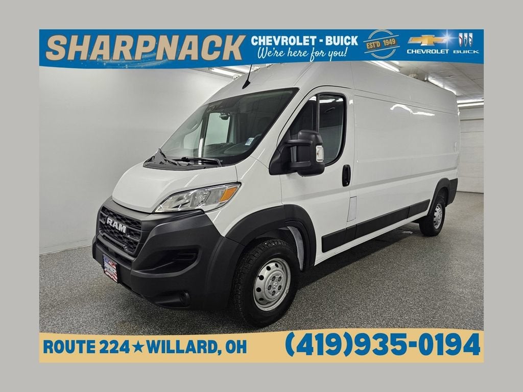 2023 RAM ProMaster 2500 Cargo Van High Roof 159" WB in White — front three-quarter view