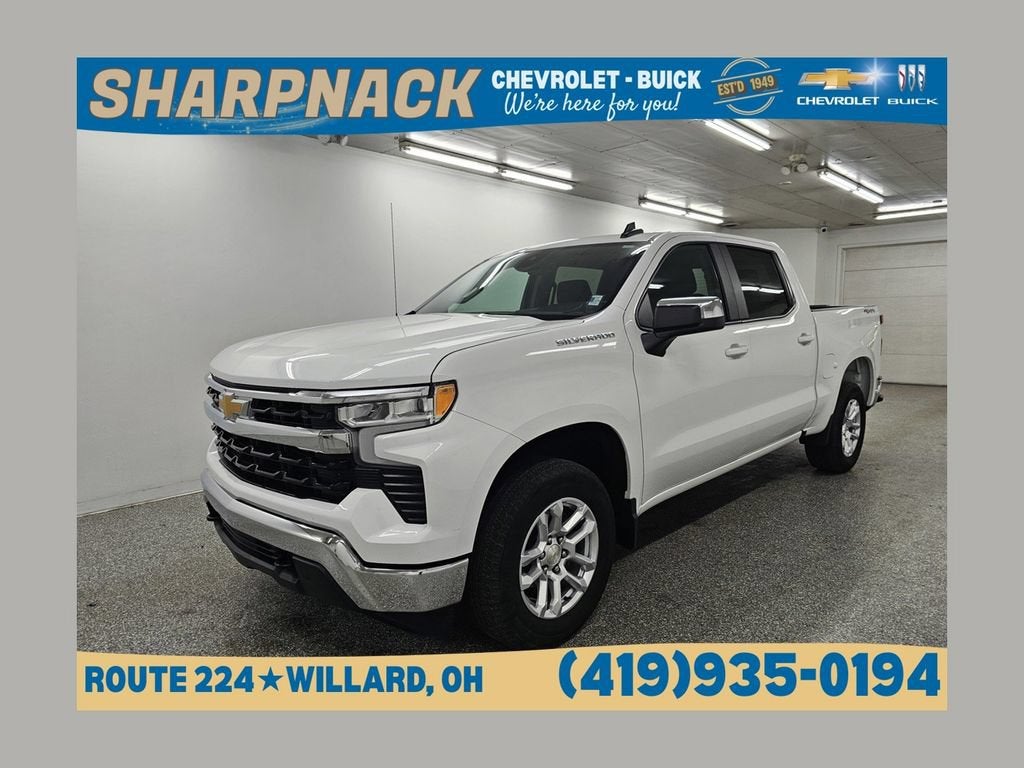 2023 Chevrolet Silverado 1500 LT (2FL) in Summit White — front three-quarter view
