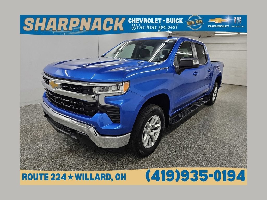 2025 Chevrolet Silverado 1500 LT in Riptide Blue Metallic — front three-quarter view