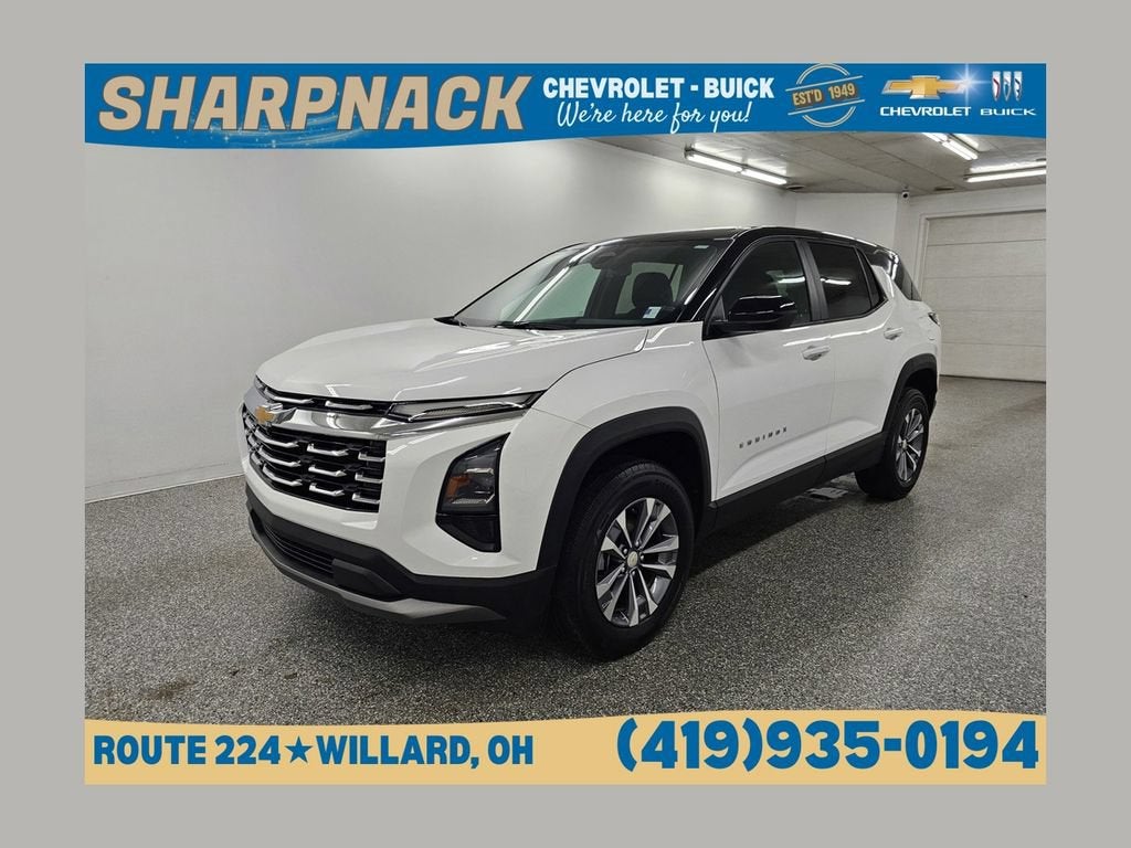 2025 Chevrolet Equinox LT in Summit White — front three-quarter view