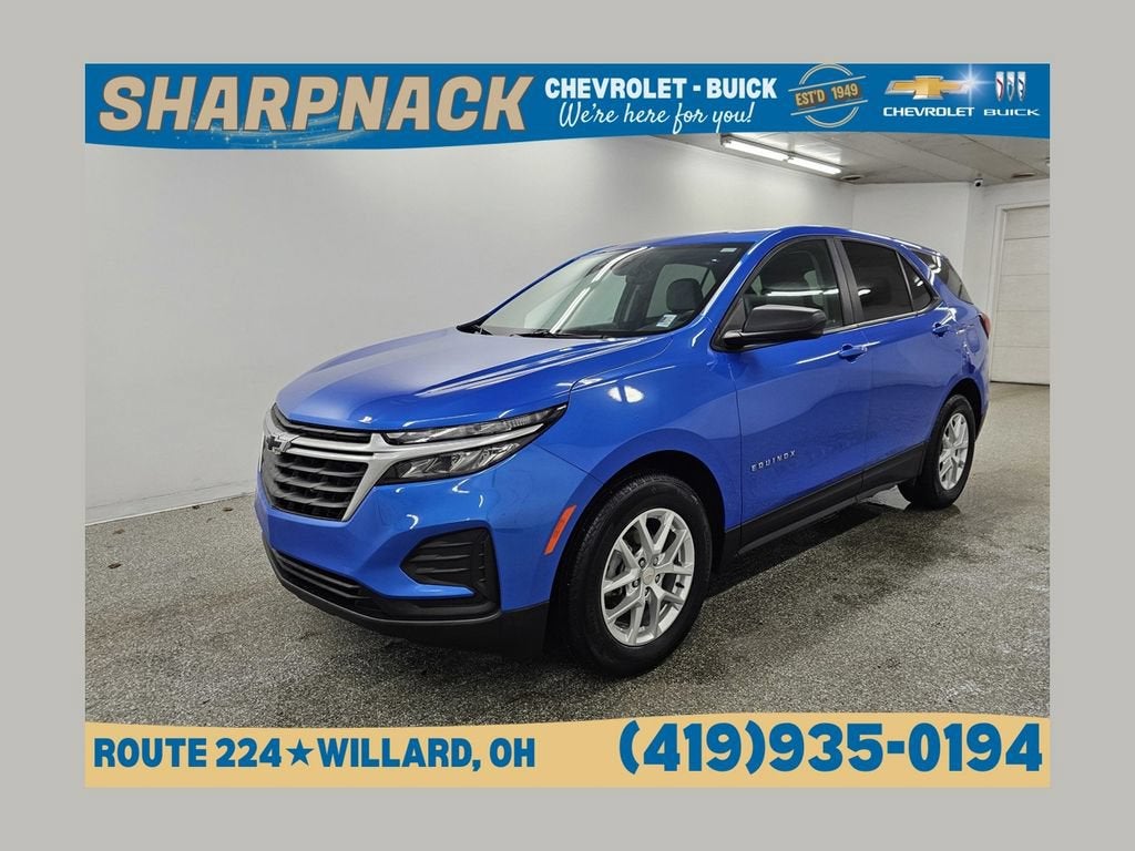 2024 Chevrolet Equinox LS in Riptide Blue Metallic — front three-quarter view