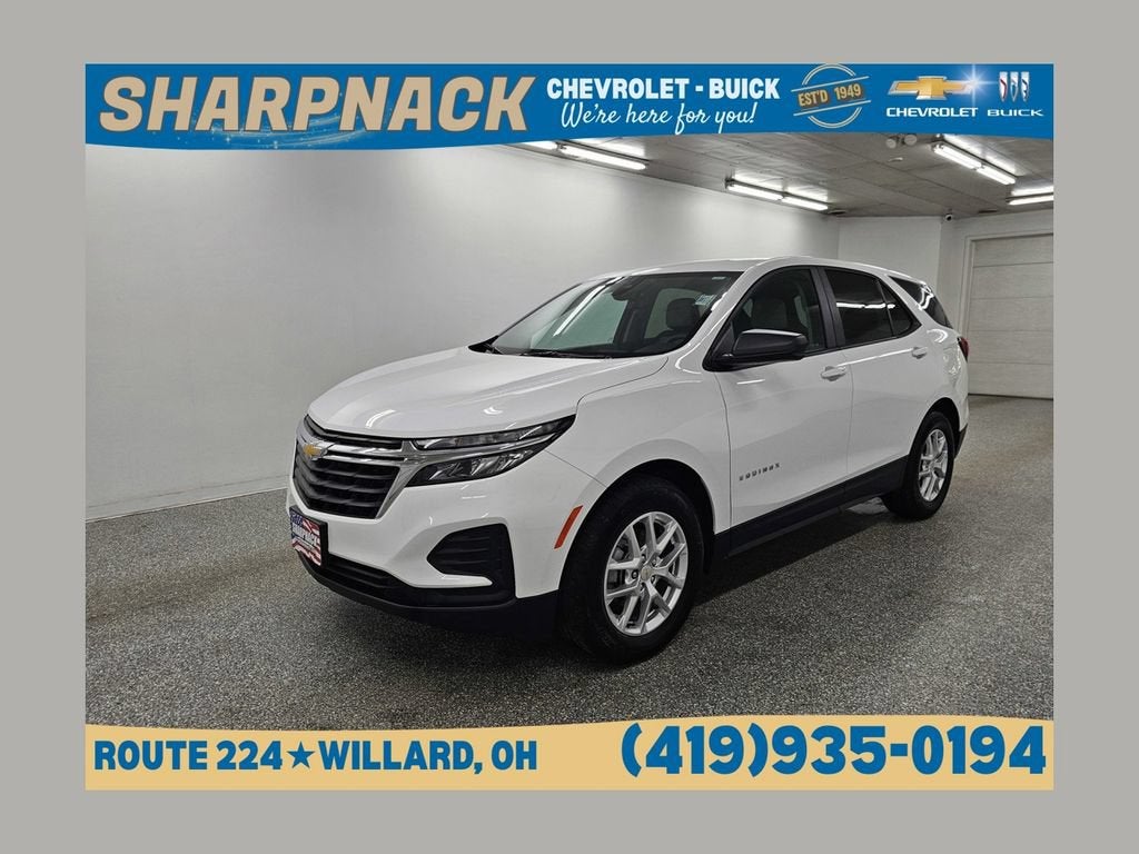 2024 Chevrolet Equinox LS in Summit White — front three-quarter view