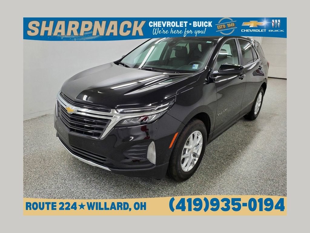 2024 Chevrolet Equinox LT in Mosaic Black Metallic — front three-quarter view
