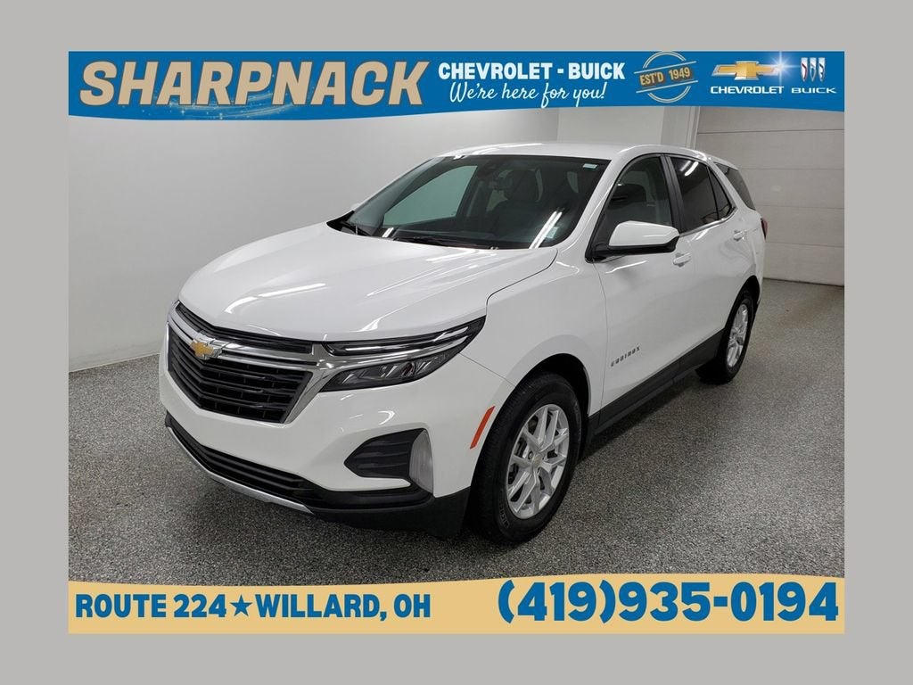 2022 Chevrolet Equinox LT in Summit White — front three-quarter view
