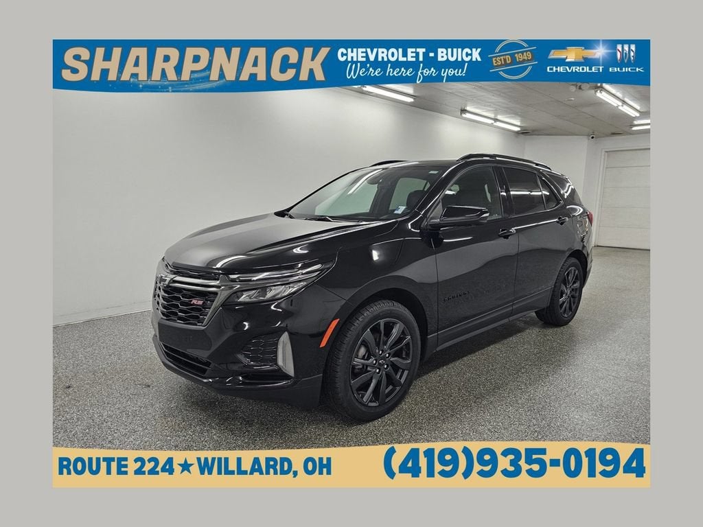 2023 Chevrolet Equinox RS in Mosaic Black Metallic — front three-quarter view