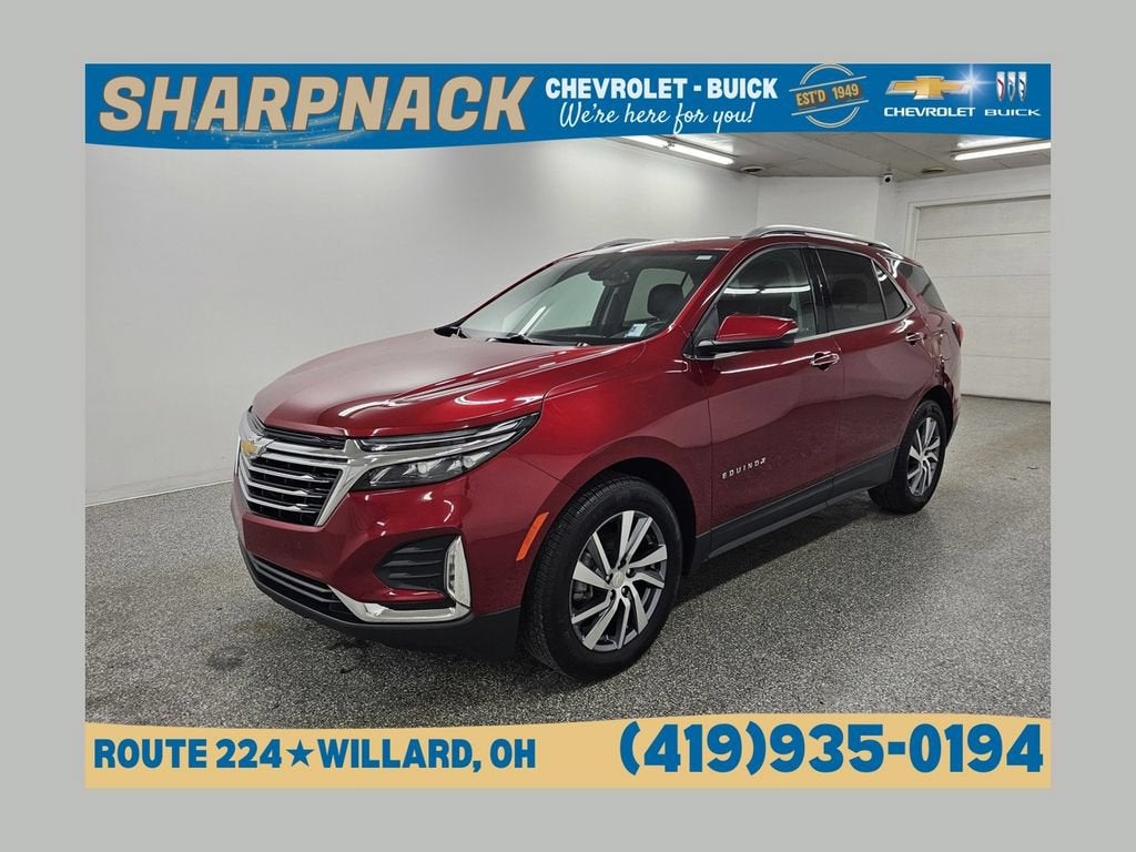2022 Chevrolet Equinox Premier in Cherry Red Tintcoat — front three-quarter view