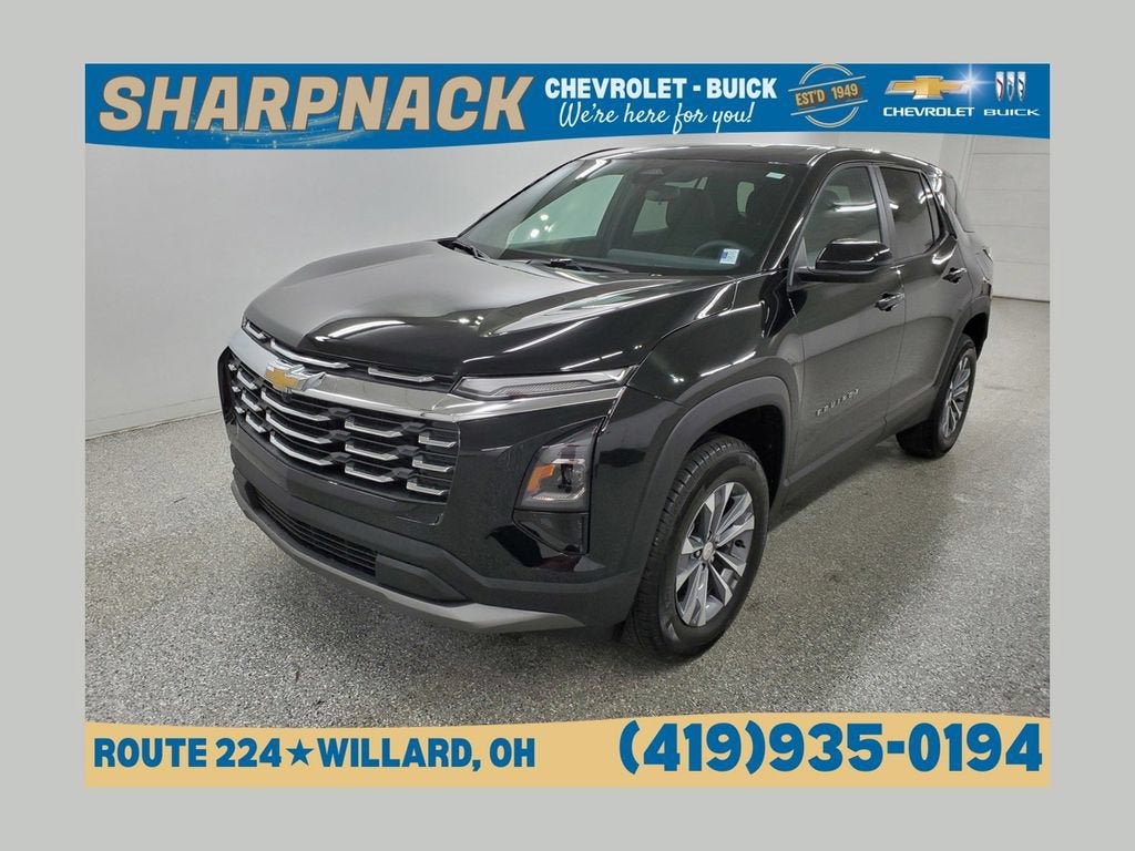 2026 Chevrolet Equinox LT in Mosaic Black Metallic — front three-quarter view