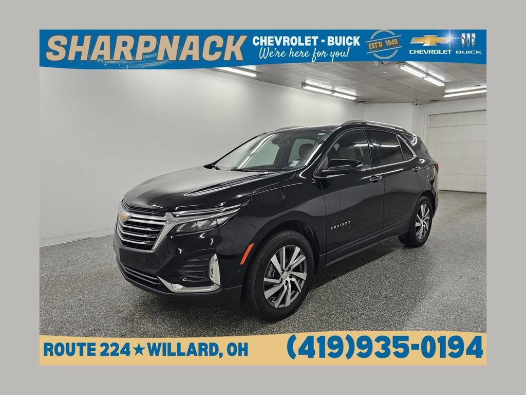 2024 Chevrolet Equinox Premier in Mosaic Black Metallic — front three-quarter view