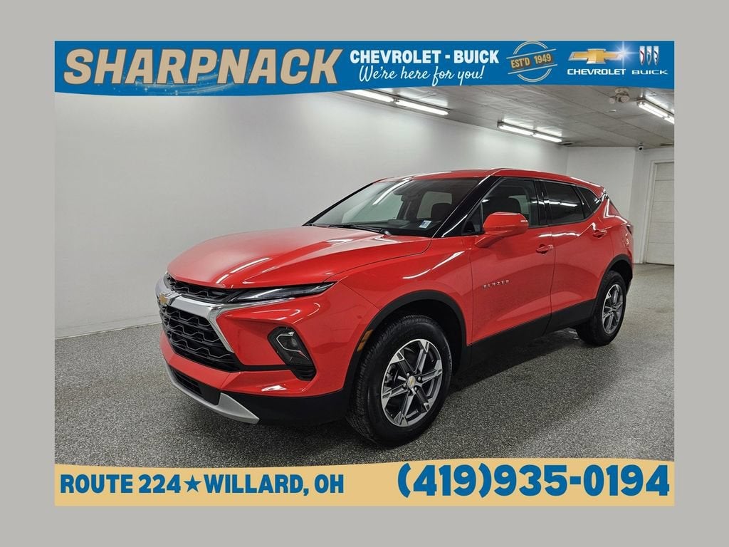 2026 Chevrolet Blazer 2LT in Habanero Orange — front three-quarter view