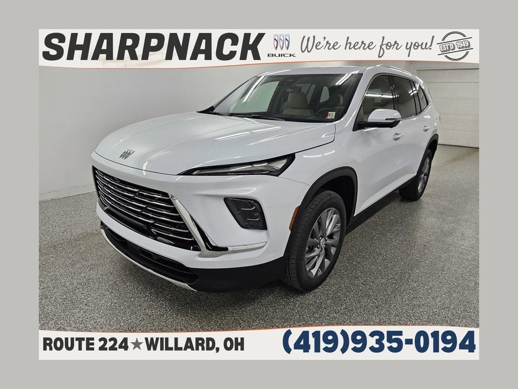 2026 Buick Enclave Preferred in Iridescent White Tricoat — front three-quarter view