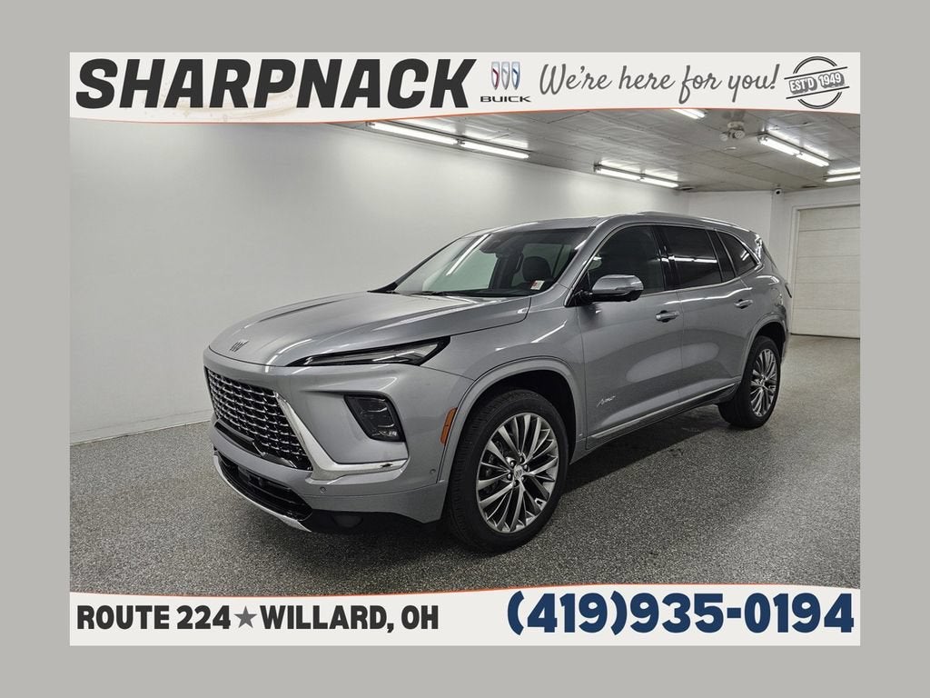 2026 Buick Enclave Avenir in Moonstone Gray Metallic — front three-quarter view