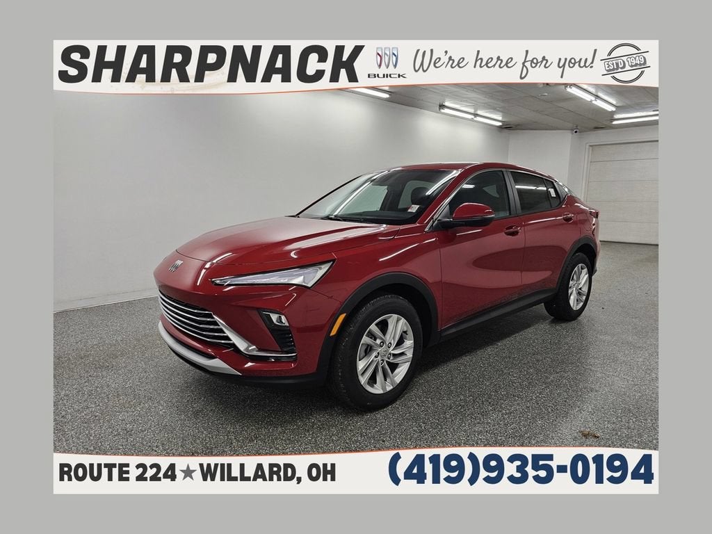 2026 Buick Envista Preferred in Brilliant Red — front three-quarter view