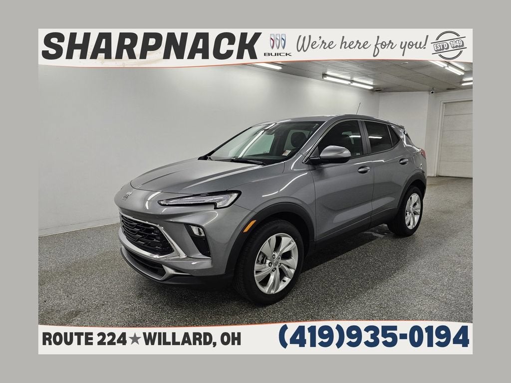 2026 Buick Encore GX Preferred in Moonstone Gray Metallic — front three-quarter view
