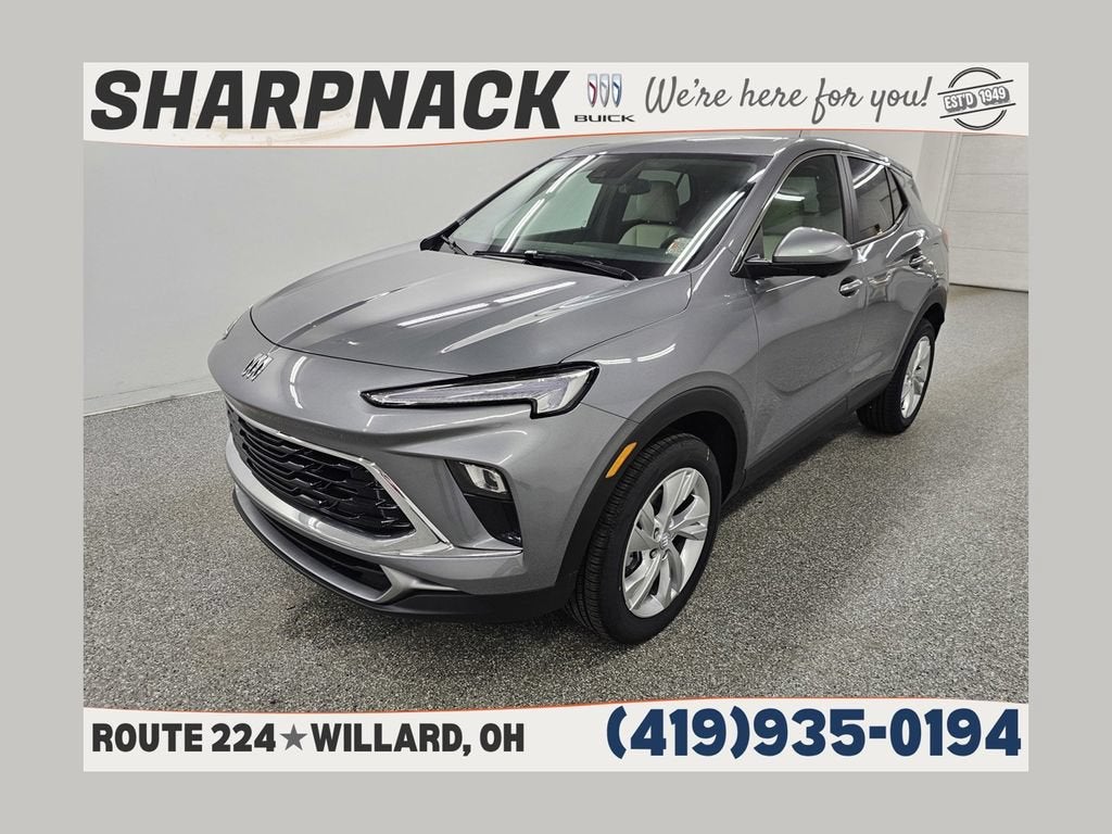 2026 Buick Encore GX Preferred in Moonstone Gray Metallic — front three-quarter view