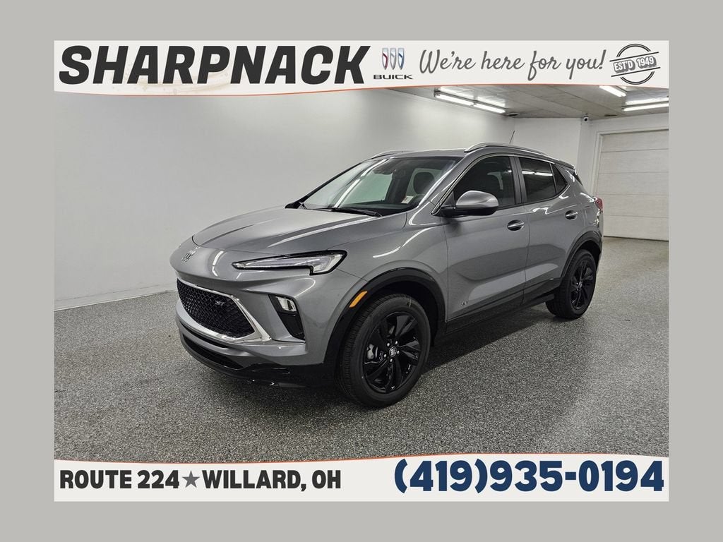 2026 Buick Encore GX Sport Touring in Moonstone Gray Metallic — front three-quarter view