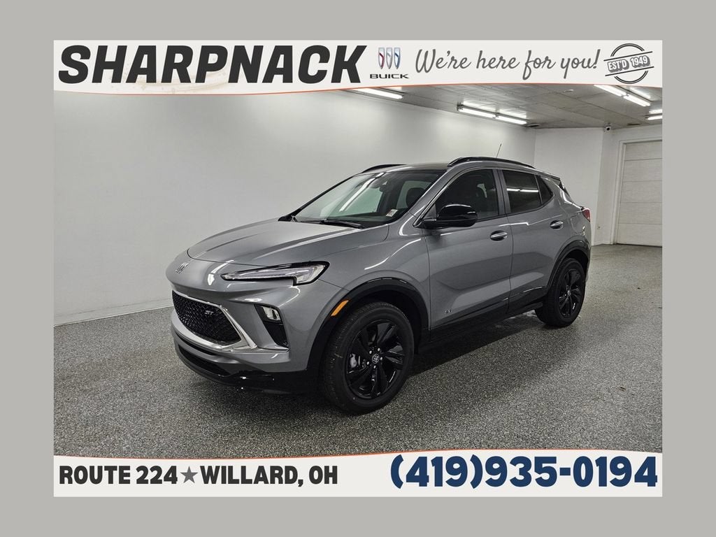 2026 Buick Encore GX Sport Touring in Moonstone Gray Metallic — front three-quarter view