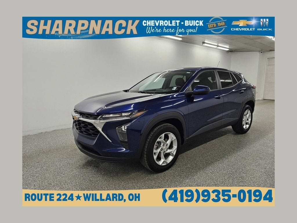 2024 Chevrolet Trax LS in Blue Glow Metallic — front three-quarter view