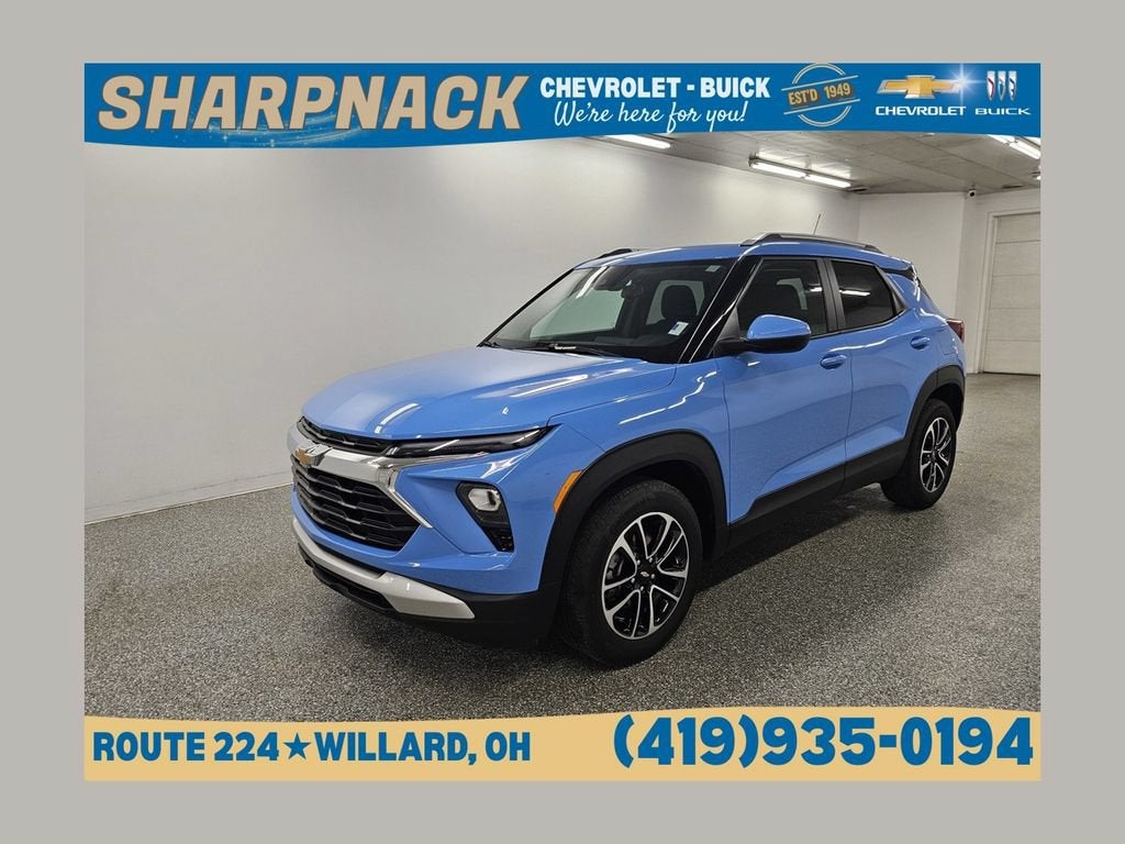 2024 Chevrolet Trailblazer LT in Fountain Blue — front three-quarter view