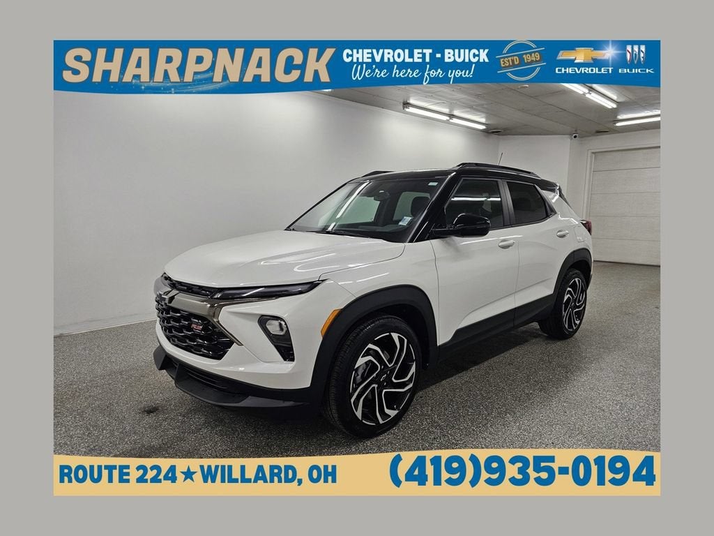 2026 Chevrolet Trailblazer RS in Iridescent Pearl Tricoat — front three-quarter view