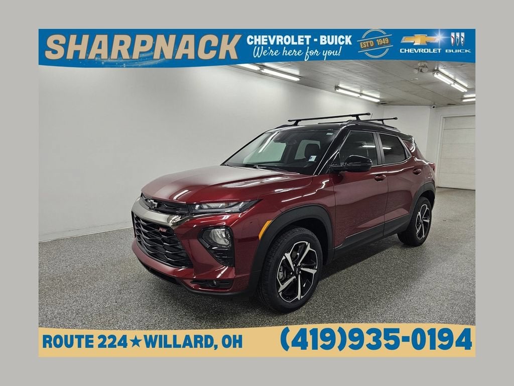 2023 Chevrolet Trailblazer RS in Crimson Metallic — front three-quarter view