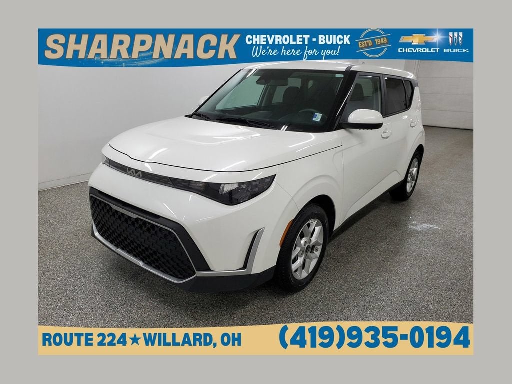 2024 Kia Soul LX in White — front three-quarter view