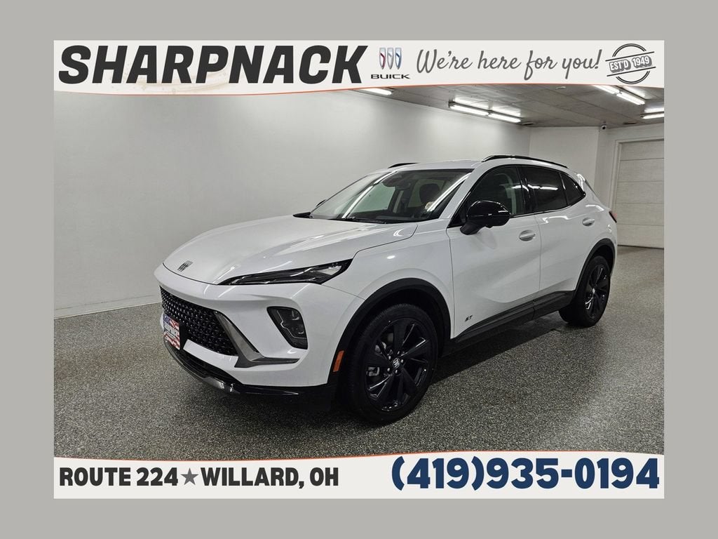 2026 Buick Envision Sport Touring in Iridescent White Tricoat — front three-quarter view