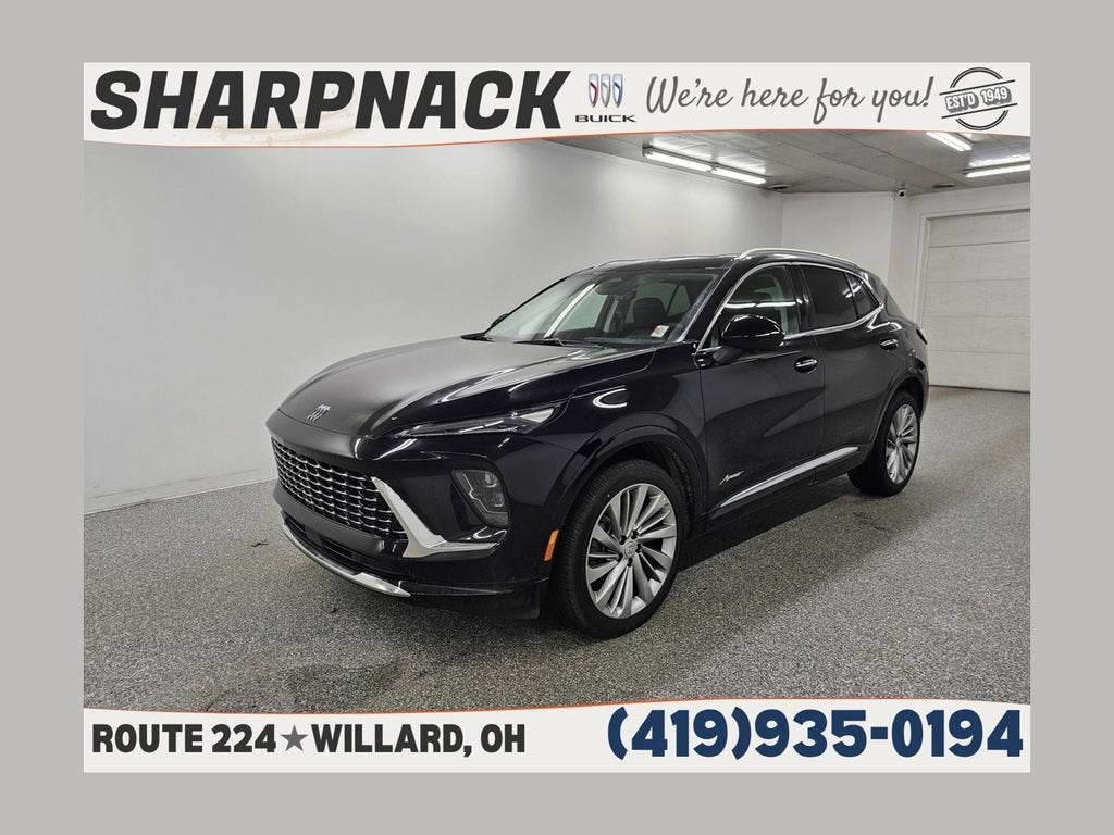 2026 Buick Envision Avenir in Ebony Twilight Metallic — front three-quarter view