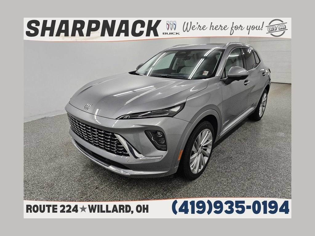 2026 Buick Envision Avenir in Moonstone Gray Metallic — front three-quarter view