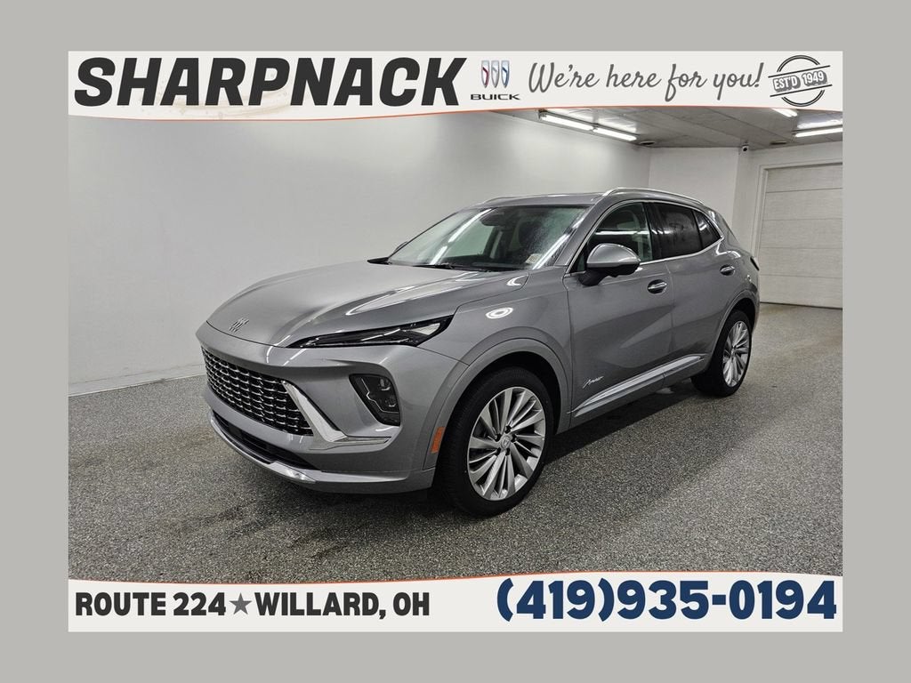 2026 Buick Envision Avenir in Moonstone Gray Metallic — front three-quarter view
