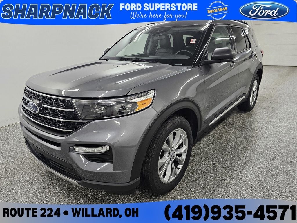 2023 Ford Explorer XLT in Carbonized Gray Metallic — front three-quarter view