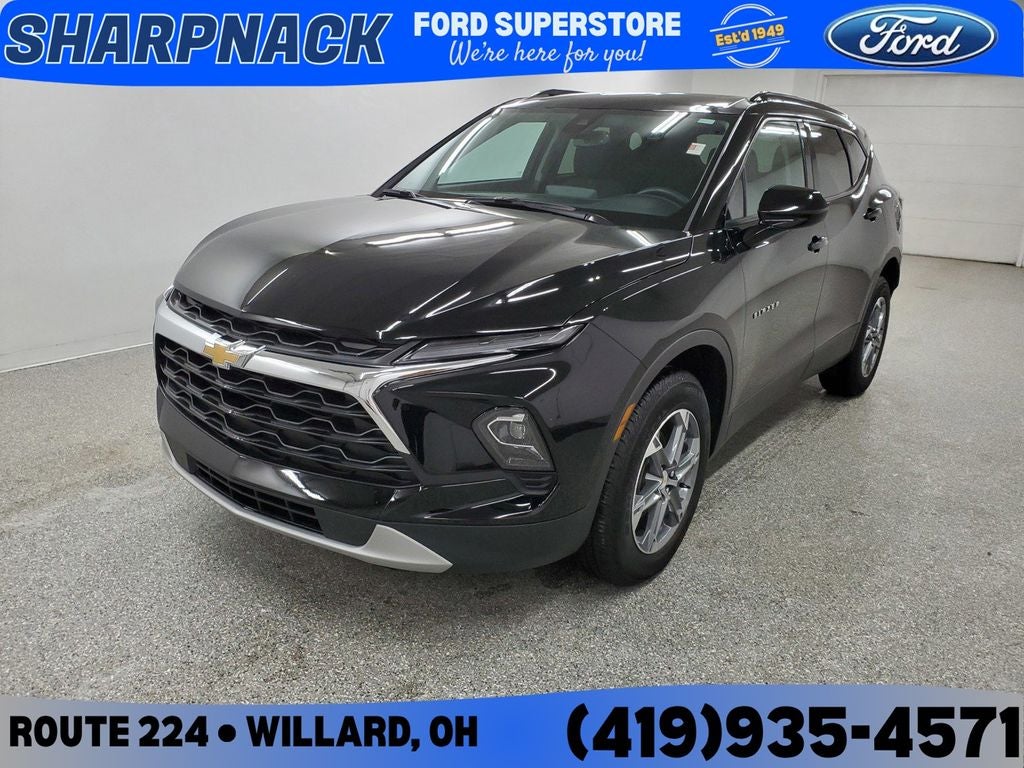 2024 Chevrolet Blazer LT in Black — front three-quarter view