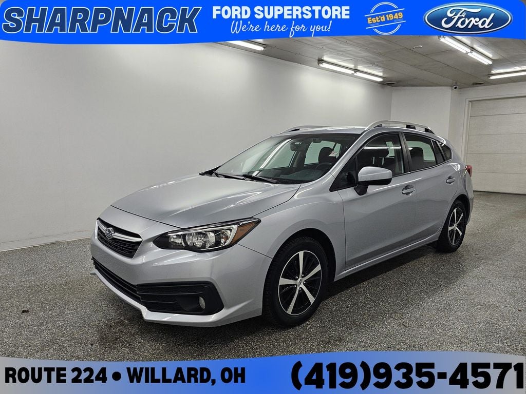 2020 Subaru Impreza Premium in Ice Silver Metallic — front three-quarter view